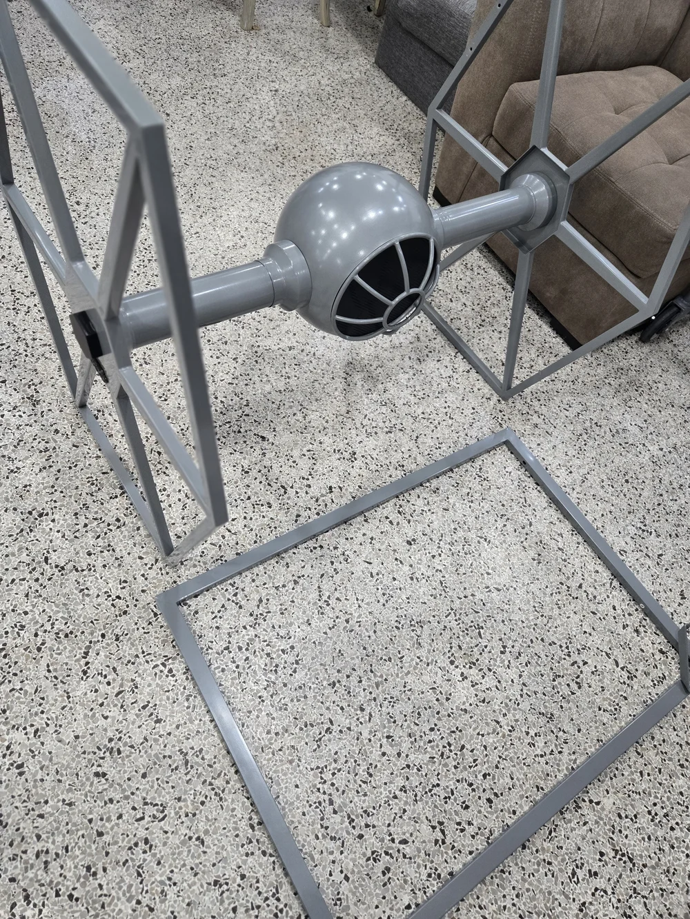 RARE Discontinued Rooms 2 Go Kids Star Wars TIE FIGHTER Gray Desk Metal Glass